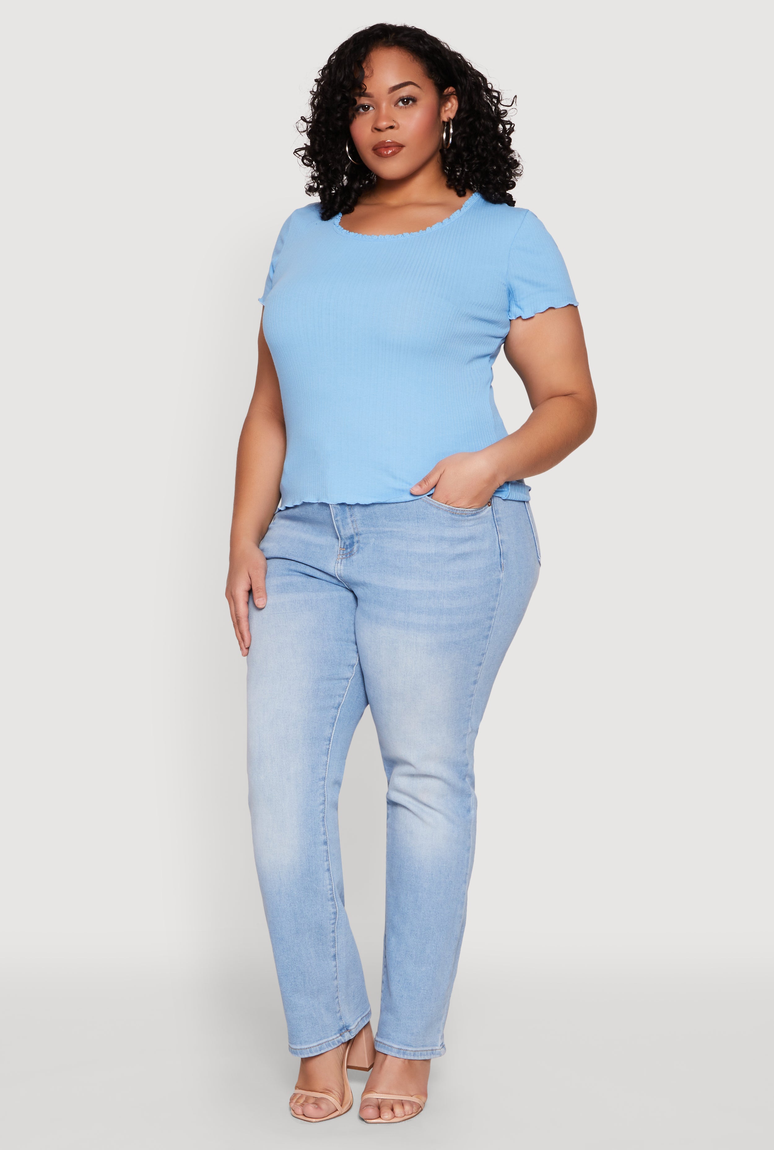Ribbed Lettuce Edge Top | Rainbow Shops