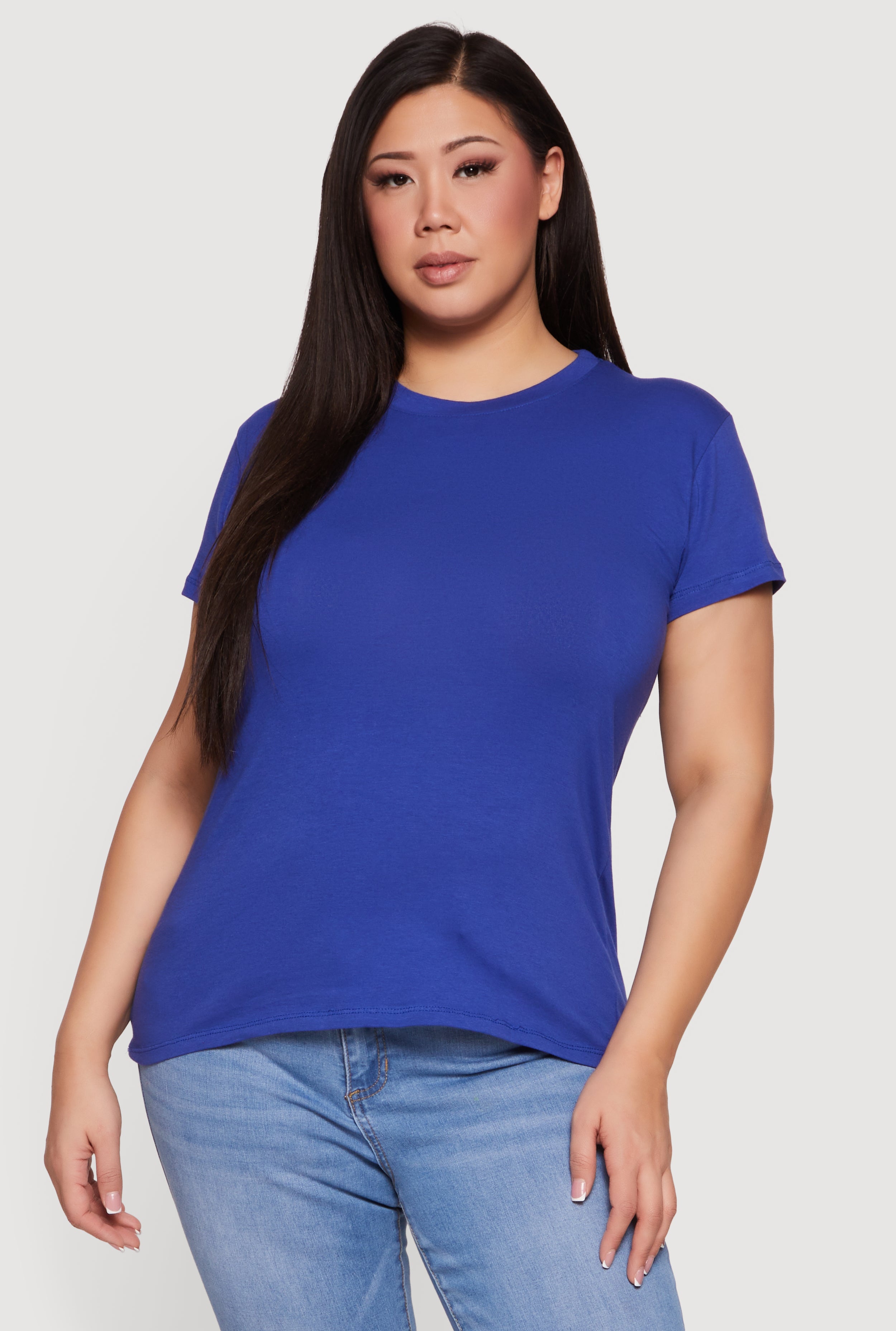 Plus Size Short Sleeve Crew Neck T-Shirt