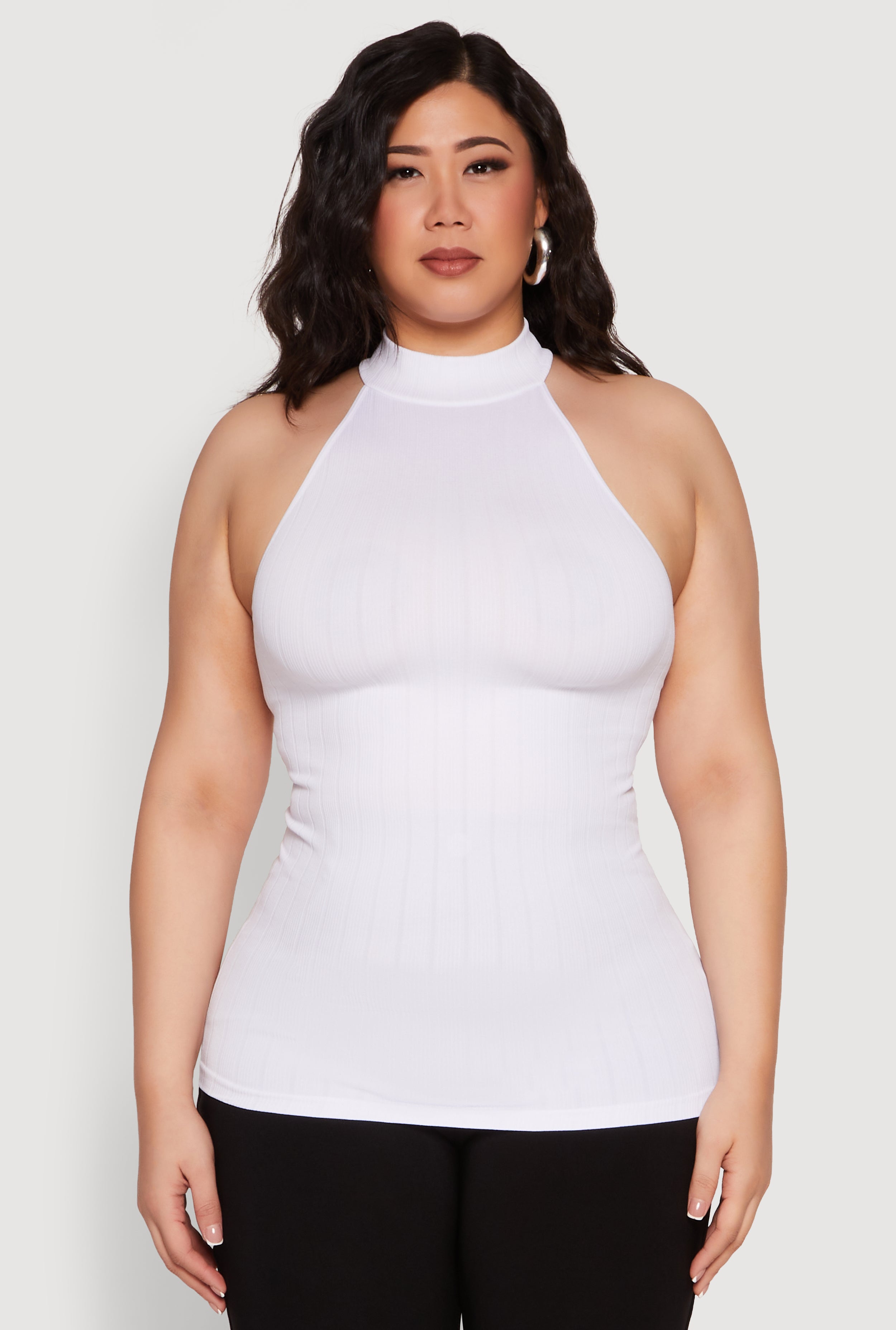 mock neck plus size tops