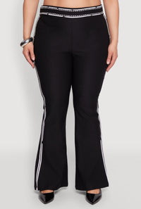 Plus Size 2D Optical Illusion Flare Pants