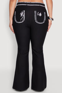 Plus Size 2D Optical Illusion Flare Pants