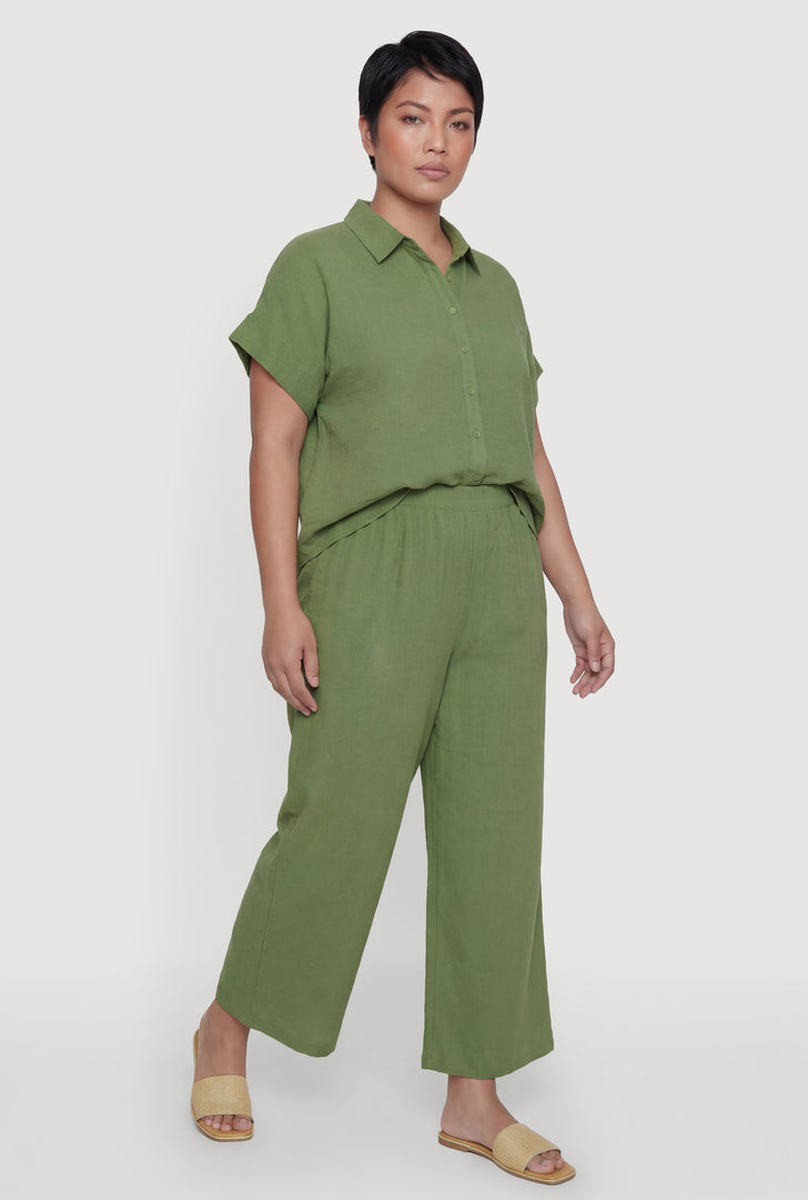 plus size green dress pants Kinrui Plus Size Dress Pants Women Tummy Control Stretchy Straight Leg Work Pants Green 3XL, Women's
