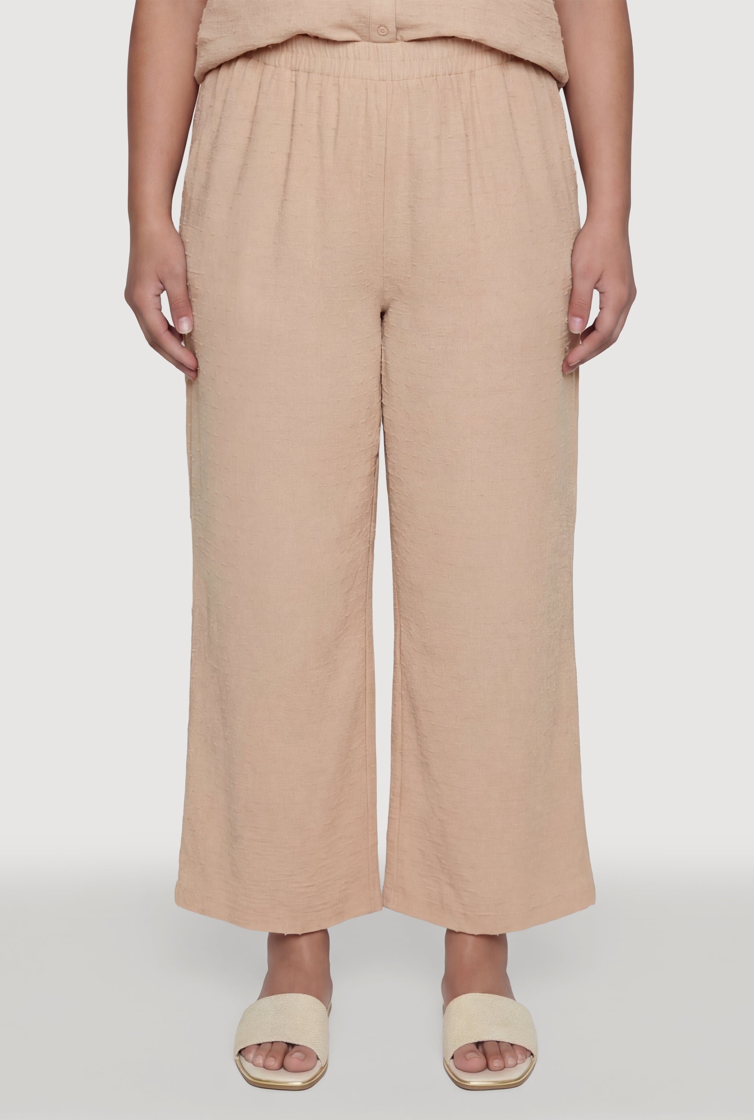 Plus Size Swiss Dot Wide Leg Pants