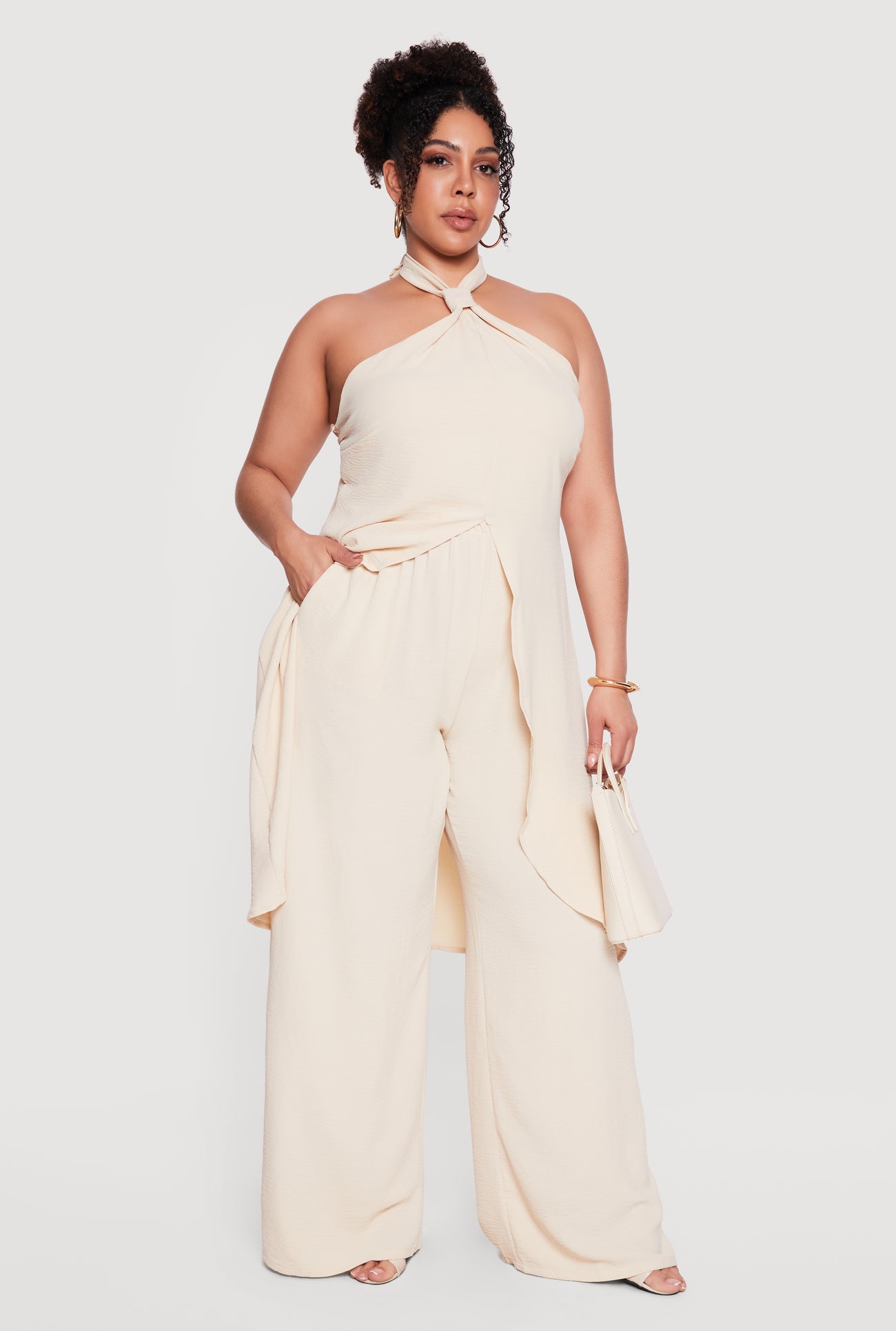 high waisted dress pants Plus Size Wide Leg High Waisted Dress Pants