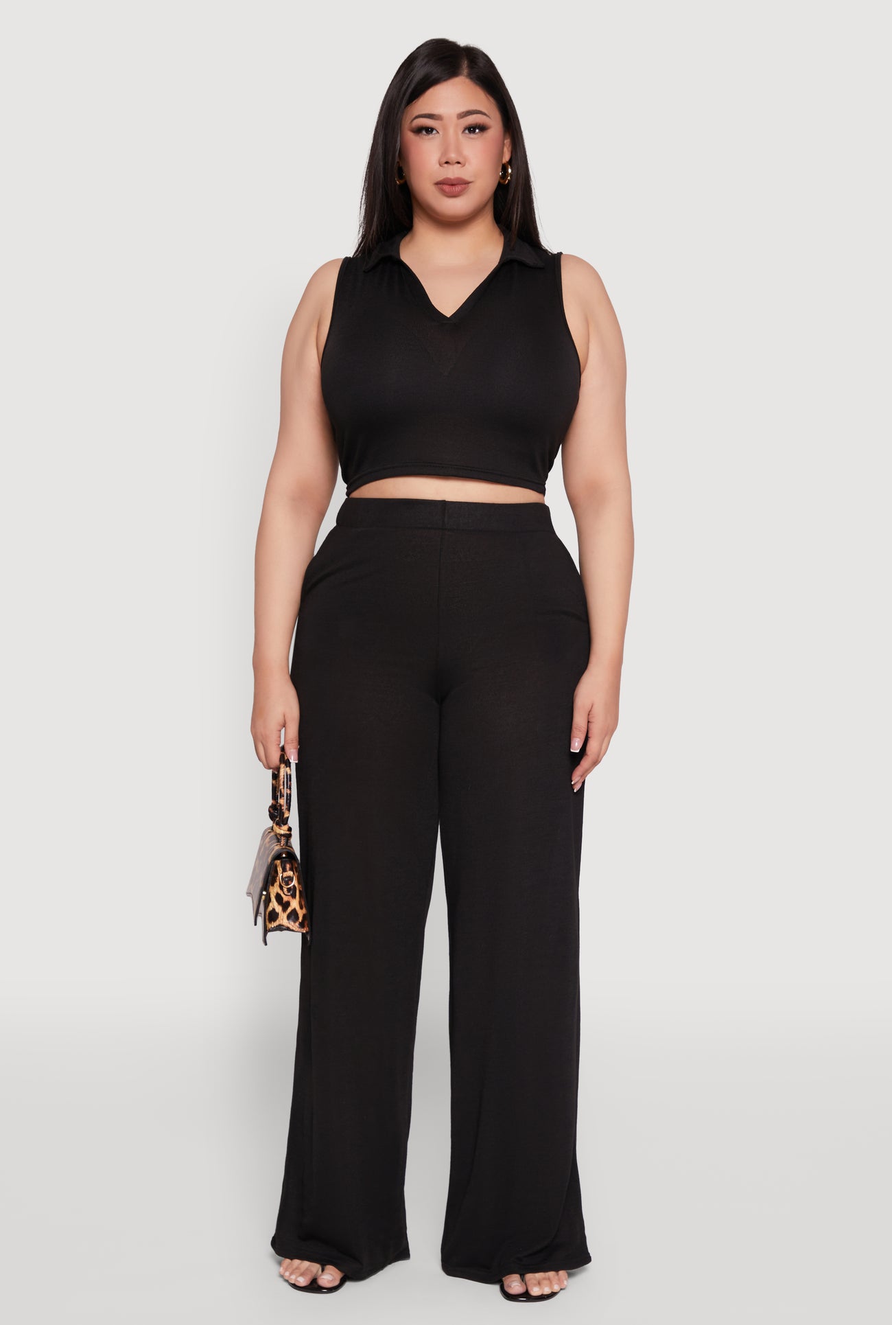 Plus Size Daisy High Waisted Wide Leg Palazzo Pants