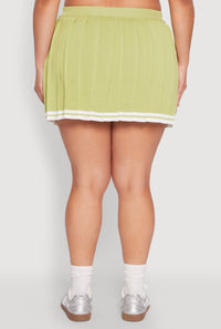 Plus Size Daisy Varsity Stripe Pleated Skort