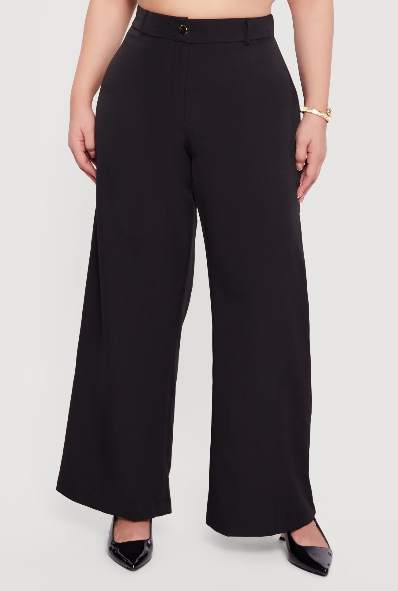 Plus Size High Waisted Wide Leg Crepe Knit Dress Pants Plus Size High Waisted Wide Leg Crepe Knit Dress Pants