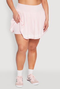 Plus Size Varsity Stripe Pleated Skirt