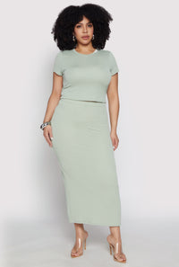 Plus Size Almost Famous Ribbed Knit Skirt