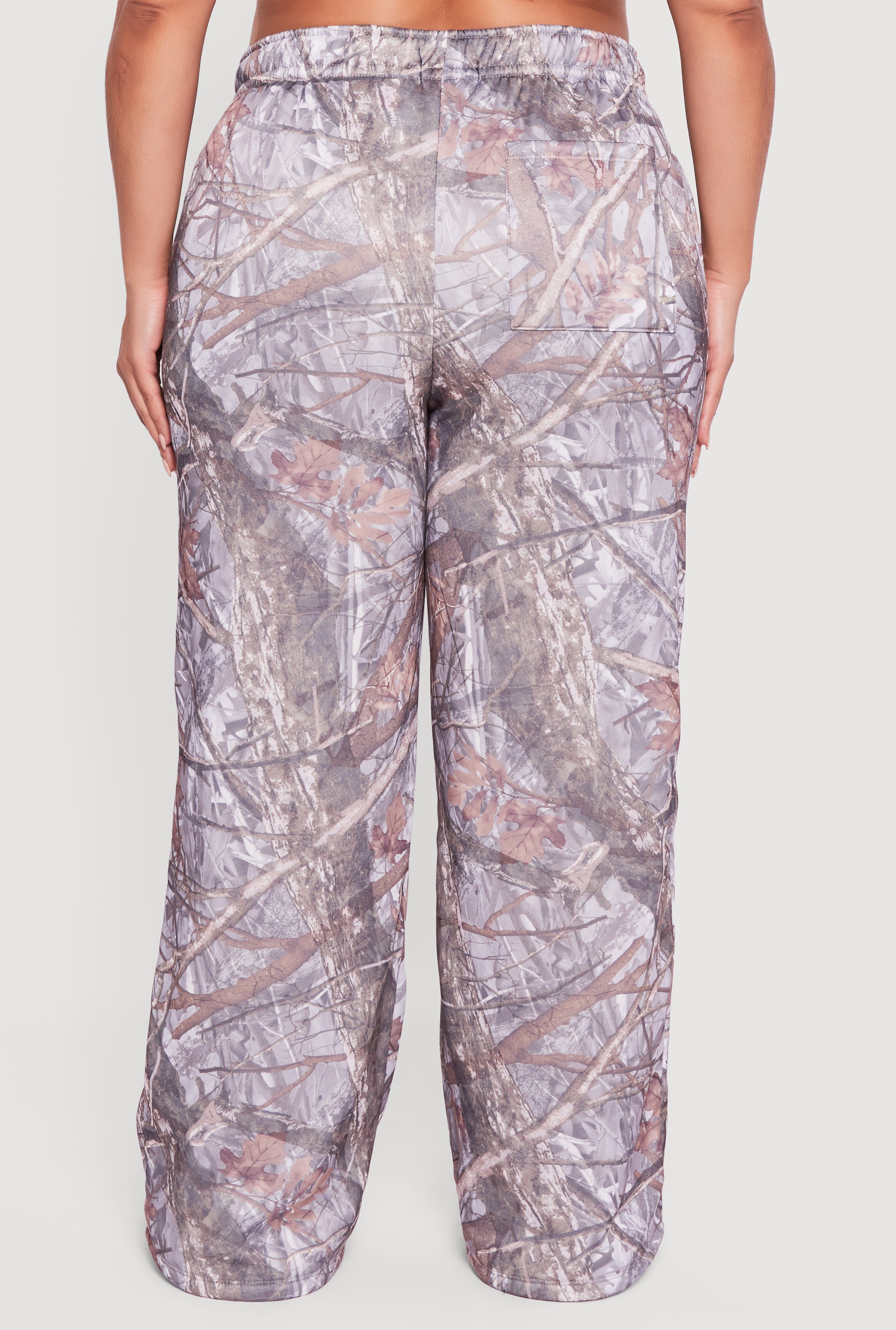 Plus Size High Waisted Hunter Camo Wide Leg Sweatpants