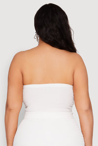 Plus Size Almost Famous Textured Hanky Hem Tube Top