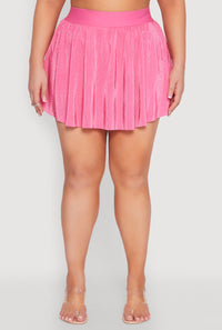 Plus Size Almost Famous Plisse Lined Skater Skirt