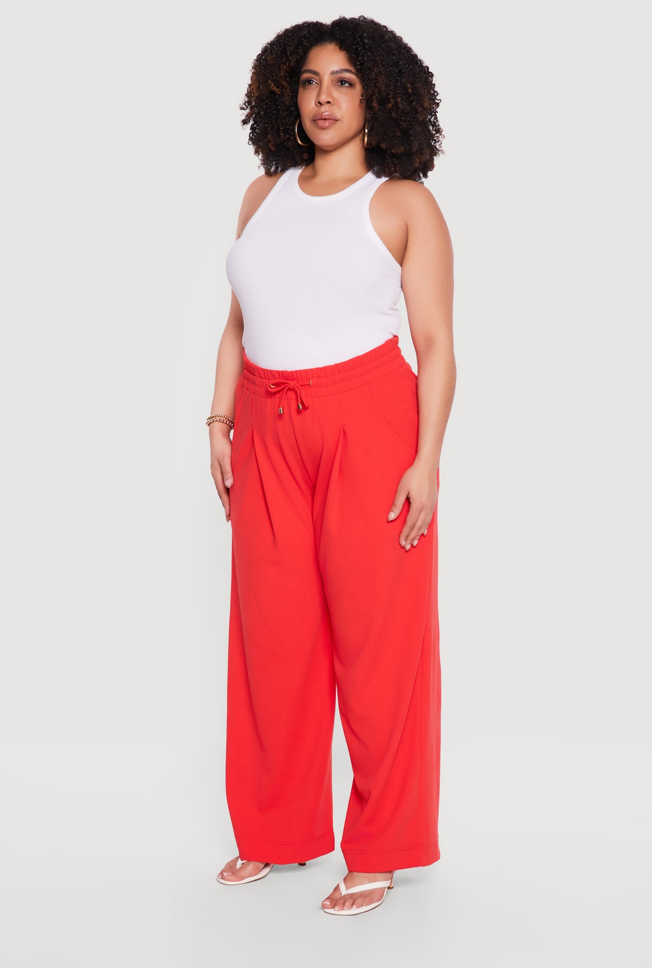 red plus size dress pants Final Sale High-Waist Wide Leg in day comfort perfect for dressing up or down Plus Size High Rise Flare