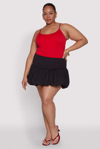 Plus Size Bubble Hem Mini Skirt