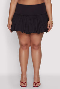 Plus Size Bubble Hem Mini Skirt
