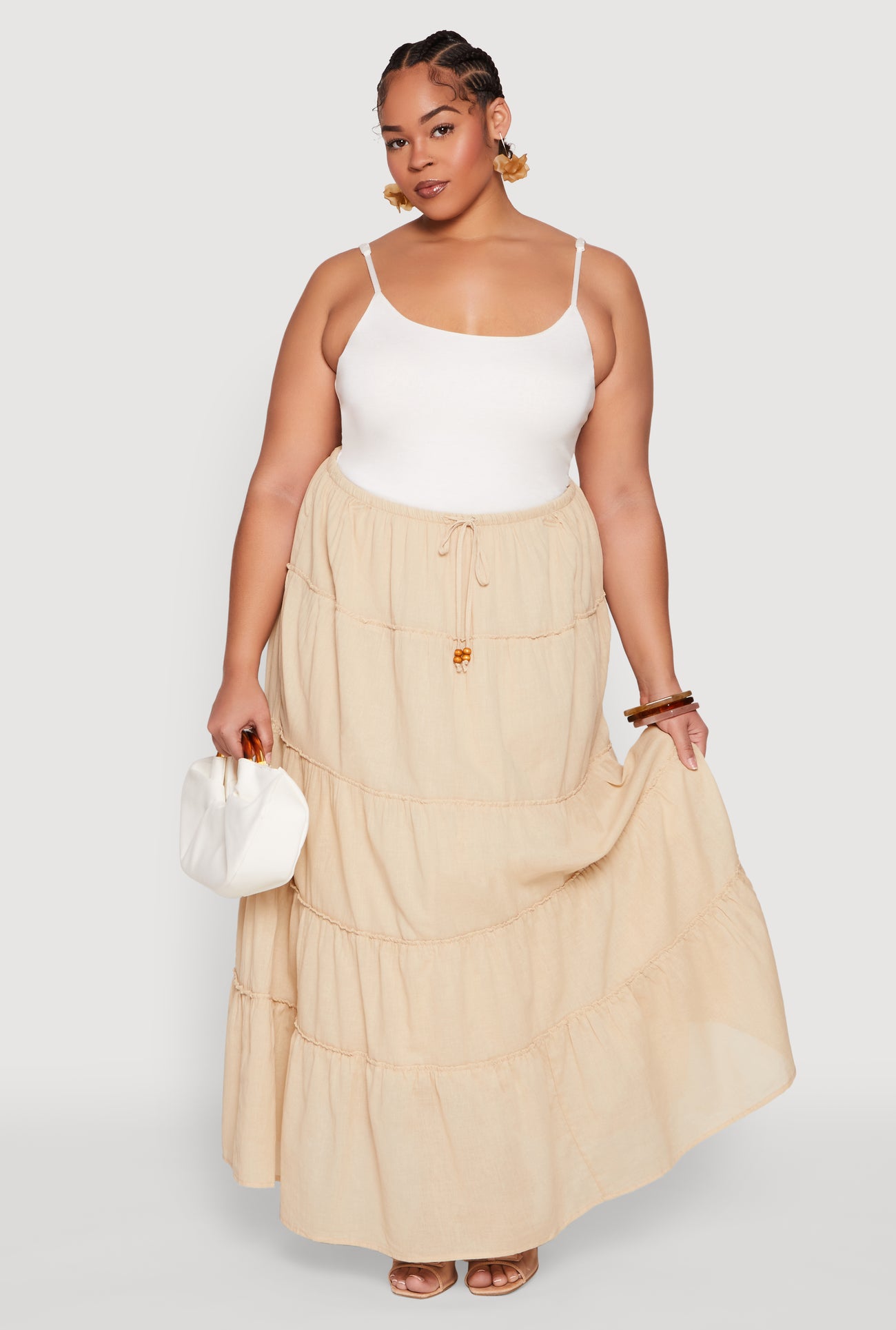 Maxi Skirt Women's Plus Size Skirts With Pockets PlusS A-Line