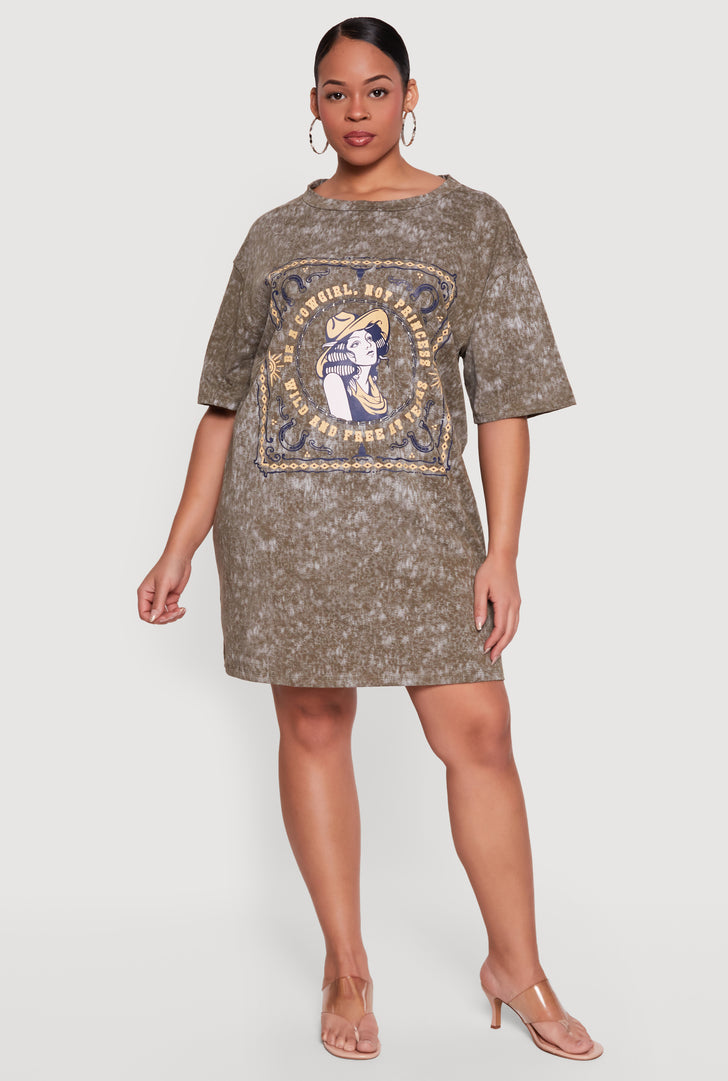 shirt dress graphic Short Length Graphic T-Shirt Dresses