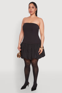 Plus Size Sleeveless Bubble Hem Dress