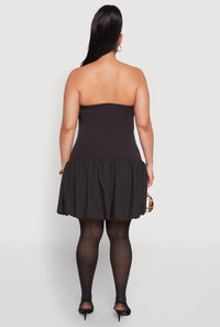 Plus Size Sleeveless Bubble Hem Dress