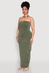 Plus Size Daisy Mineral Wash Maxi Tube Dress