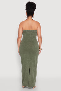 Plus Size Daisy Mineral Wash Maxi Tube Dress