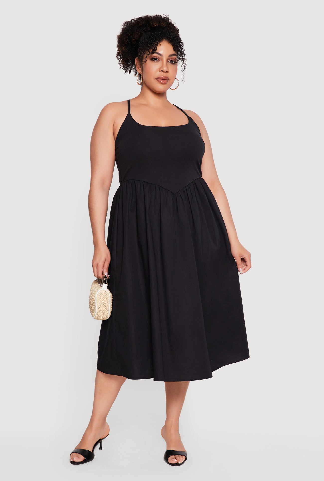 Plus Size Almost Famous Criss Cross Back Midi Dress
