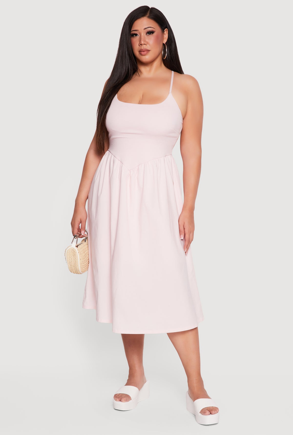 almost famous clothing dresses Womens Plus Size Criss Cross Back Midi Dress, Candy Pink, Size 3X Melania Trump's State Banquet colourway-londyn 3% Spandex Care Instructions Personalization Options:Laser Engraved (Style 2)