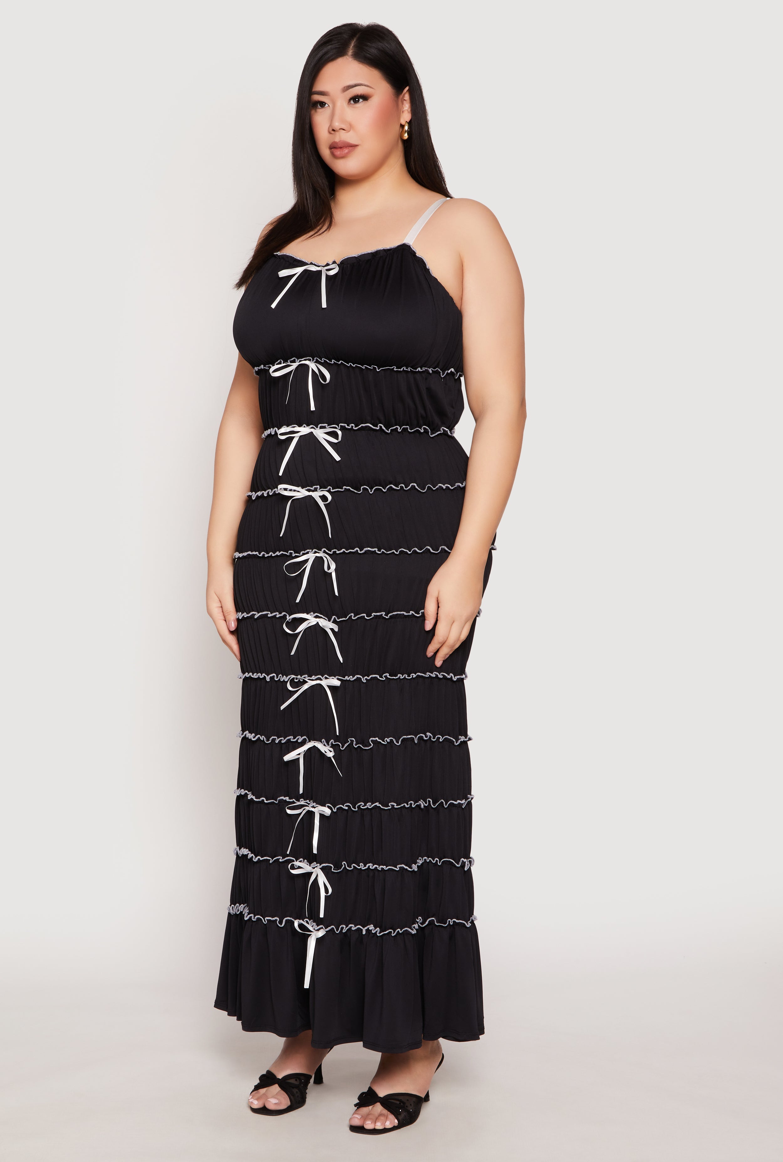 ワンピース Riviera Bow Tiered Long Dress Riviera Bow Tiered Long Dress（ワンピース）｜Her lip to