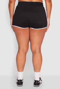 Plus Size Contrast Trim Dolphin Shorts