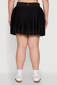 Plus Size Trendy Jersey Mesh Pleated Active Skort