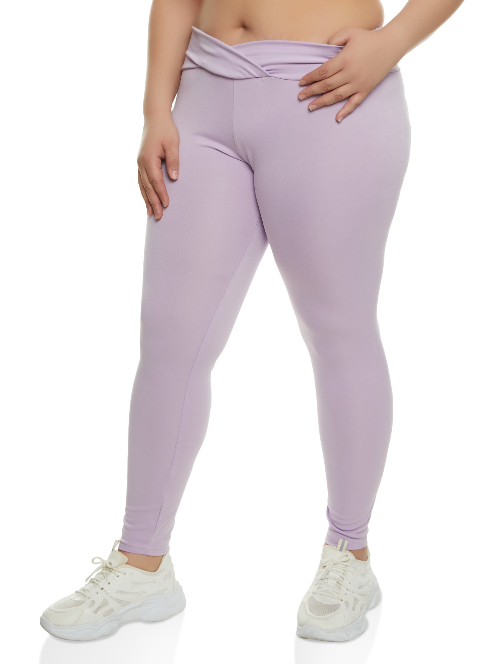 Plus Size Criss Cross Band Leggings