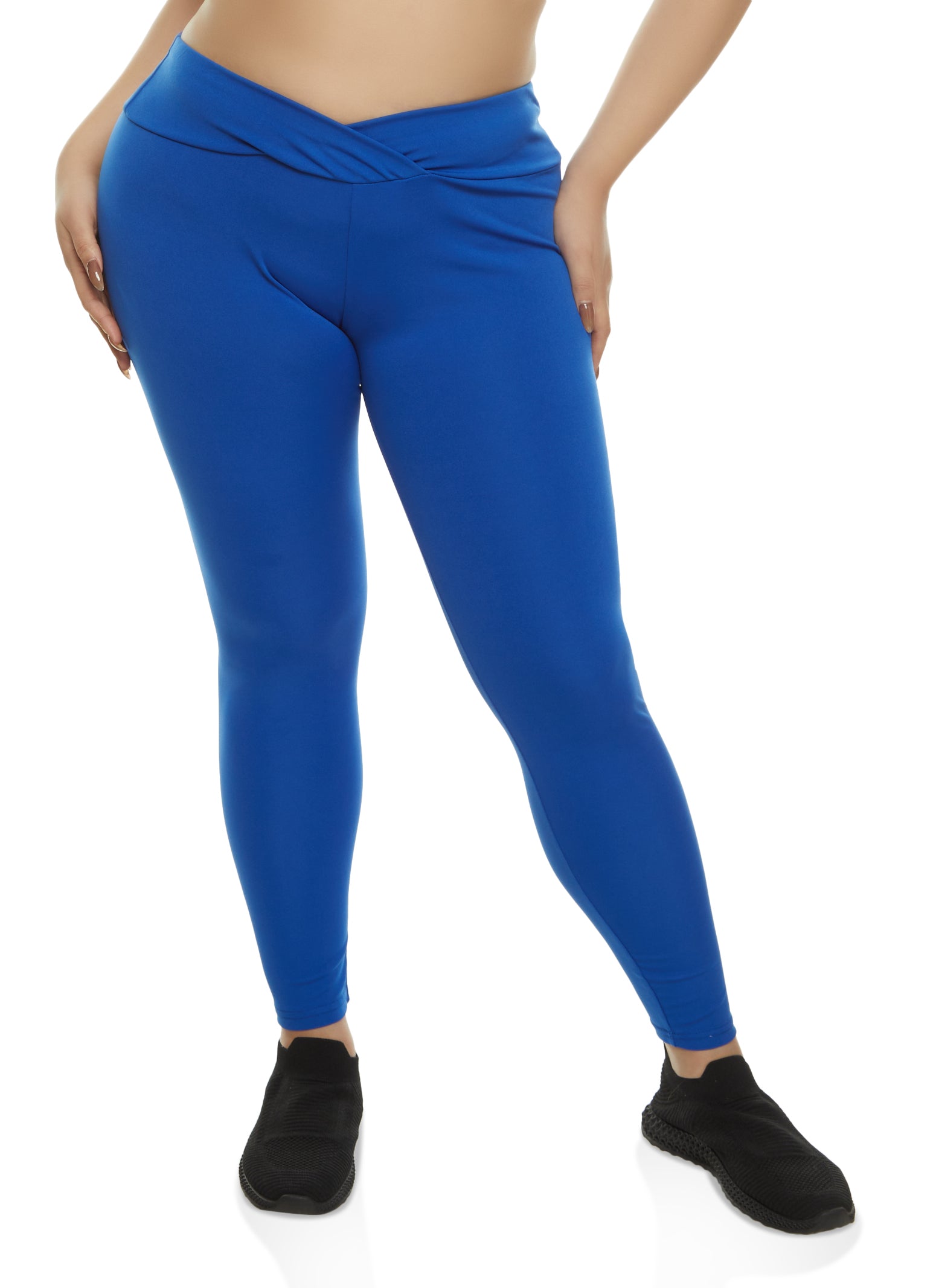 Plus Size Criss Cross Band Leggings