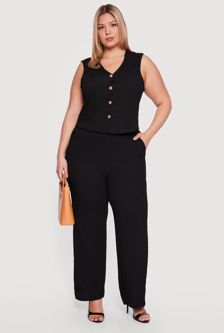 black dress pants womens plus size 2025 Black Dress Pants Womens Business Casual Pants, Pull on Office Formal Elastic Waist Plus Size Slacks Ladies Work Slacks with Pockets S-5XL