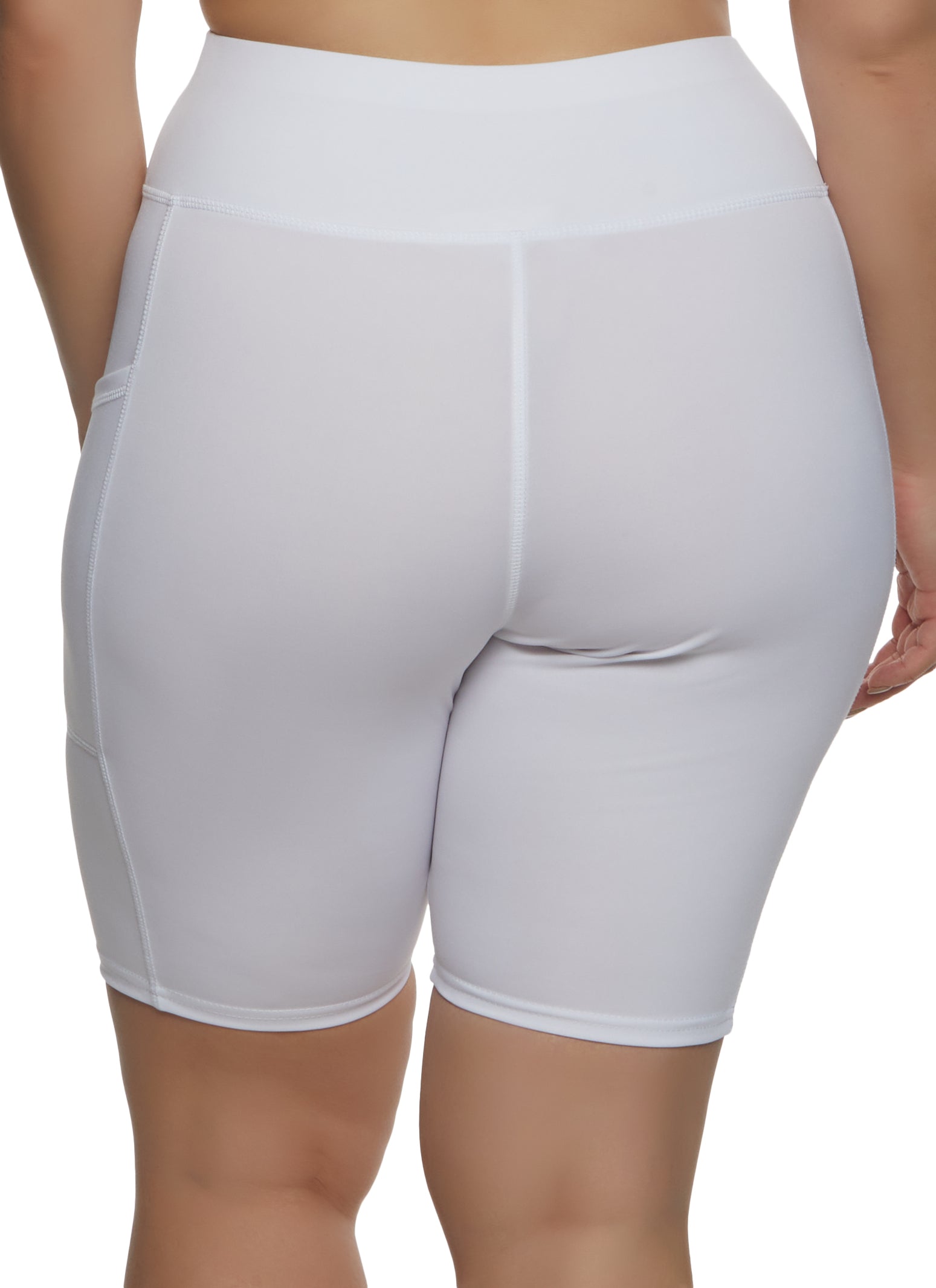 Plus Size Basic Pocket Biker Shorts