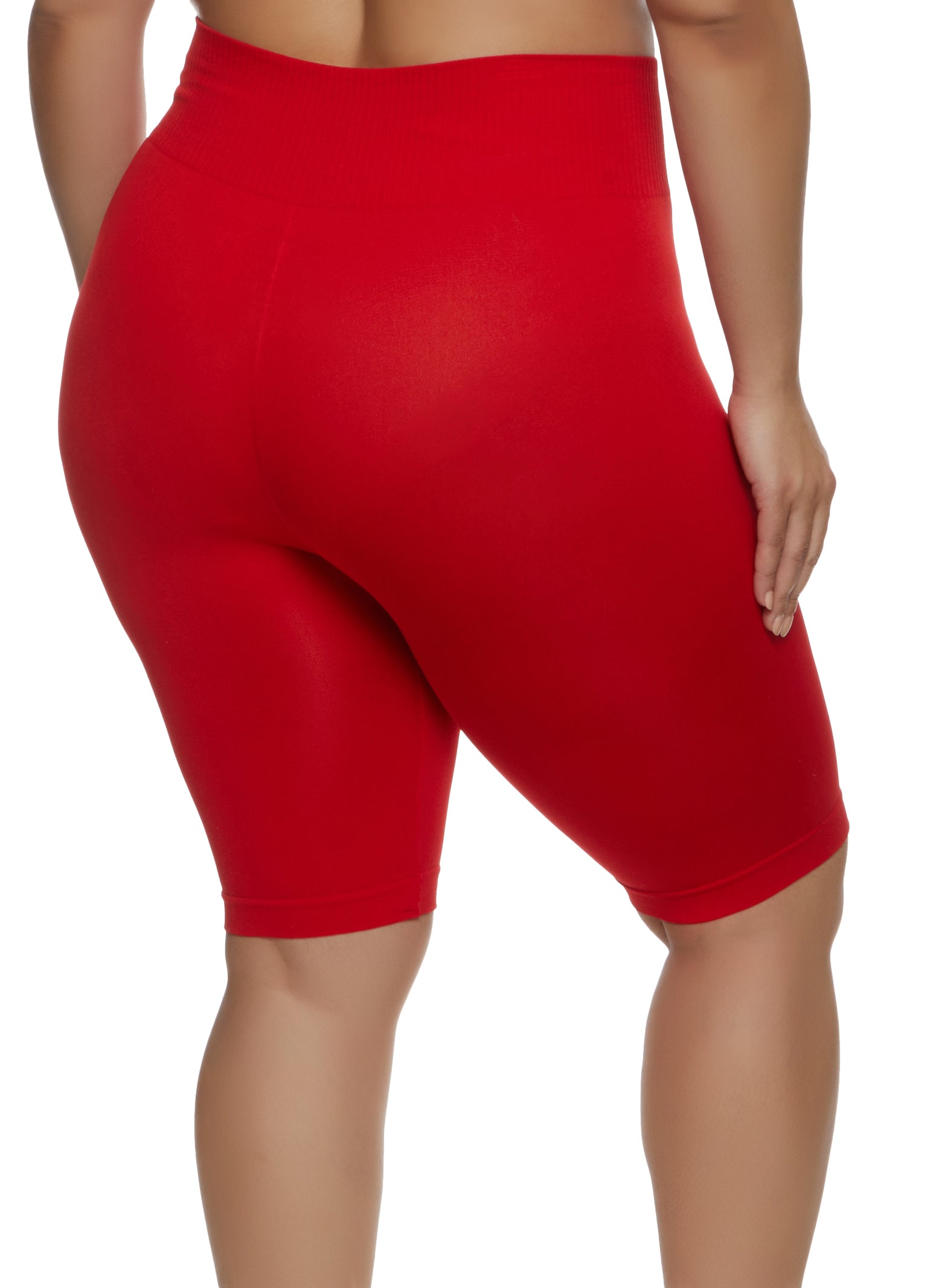 Plus Size Rib Knit Cycling Shorts