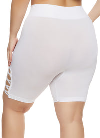 Plus Size Caged Detail Seamless Biker Shorts