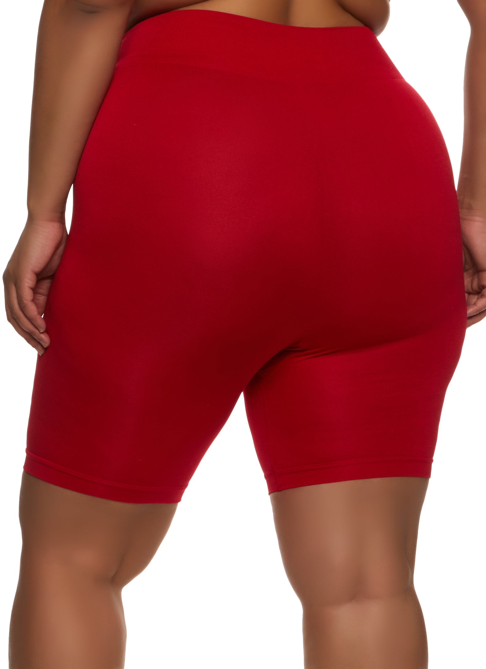 On The Plus Side - Plus Size Solid Cotton Lycra Bike Shorts main image 0