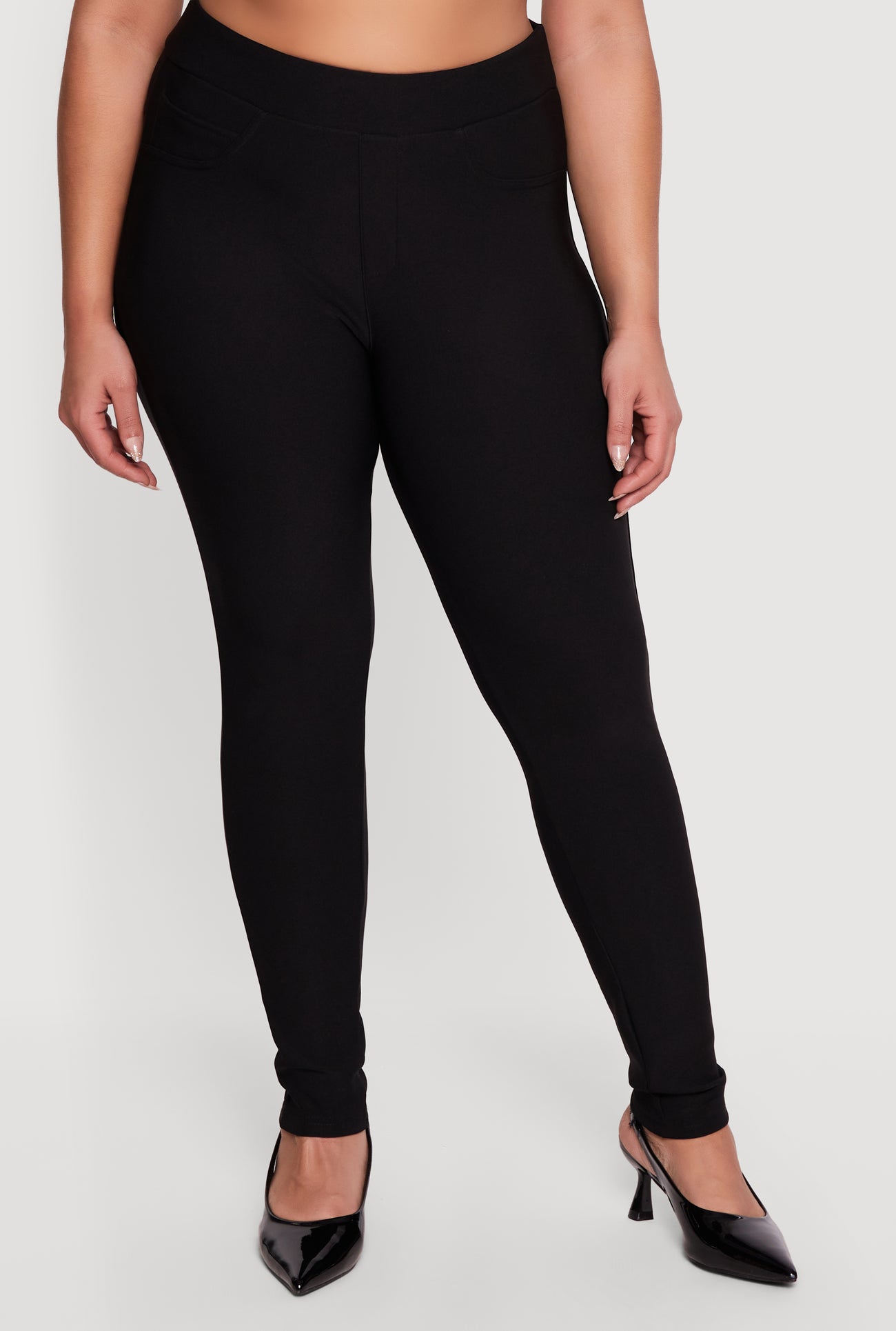 Plus Size Stretchy High Waisted Dress Pants - BLACK / 1X Plus Size Stretchy High Waisted Dress Pants - BLACK / 1X
