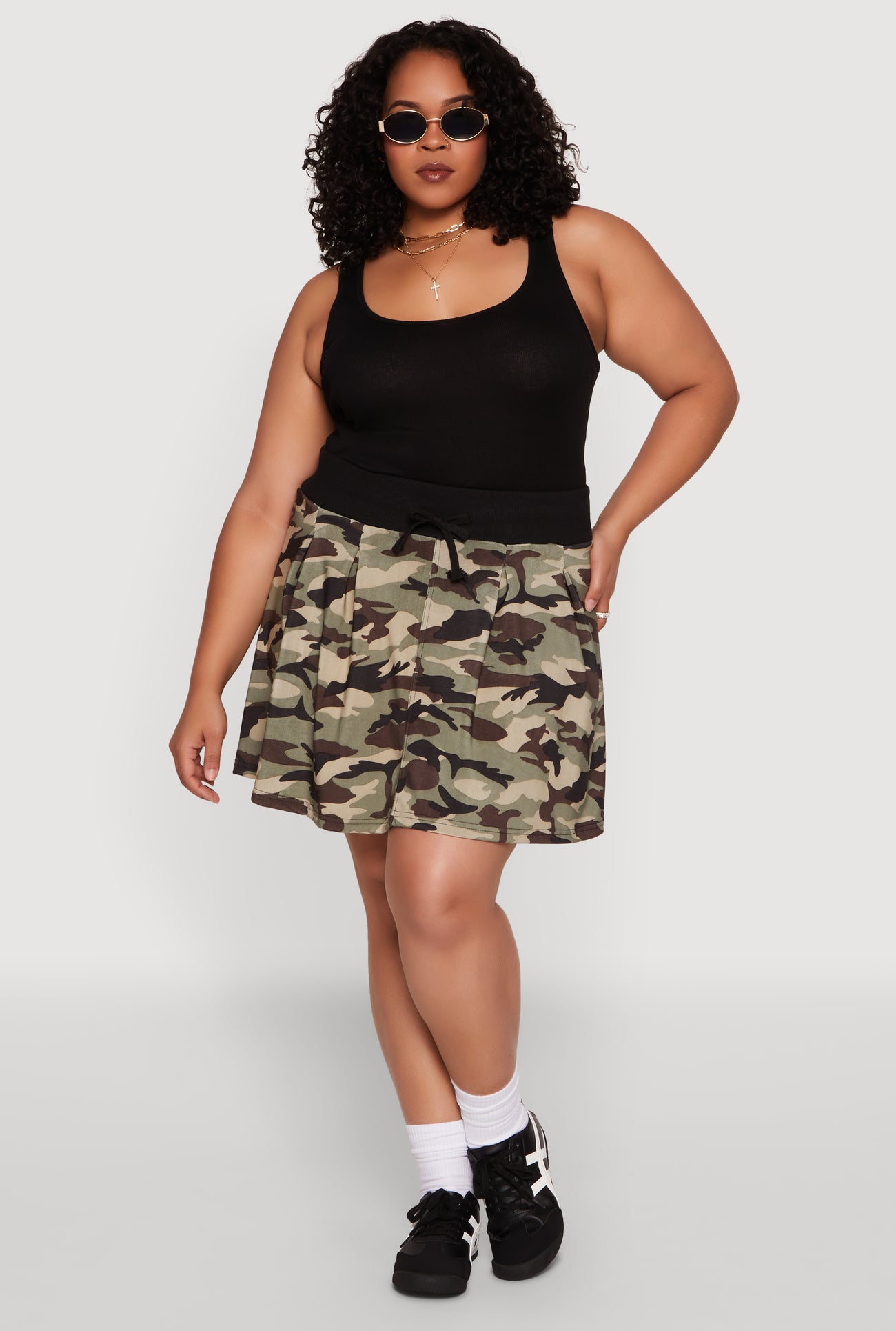 Pleated Skirt Skort Pattern Plus Size Plus Size Printed Pattern