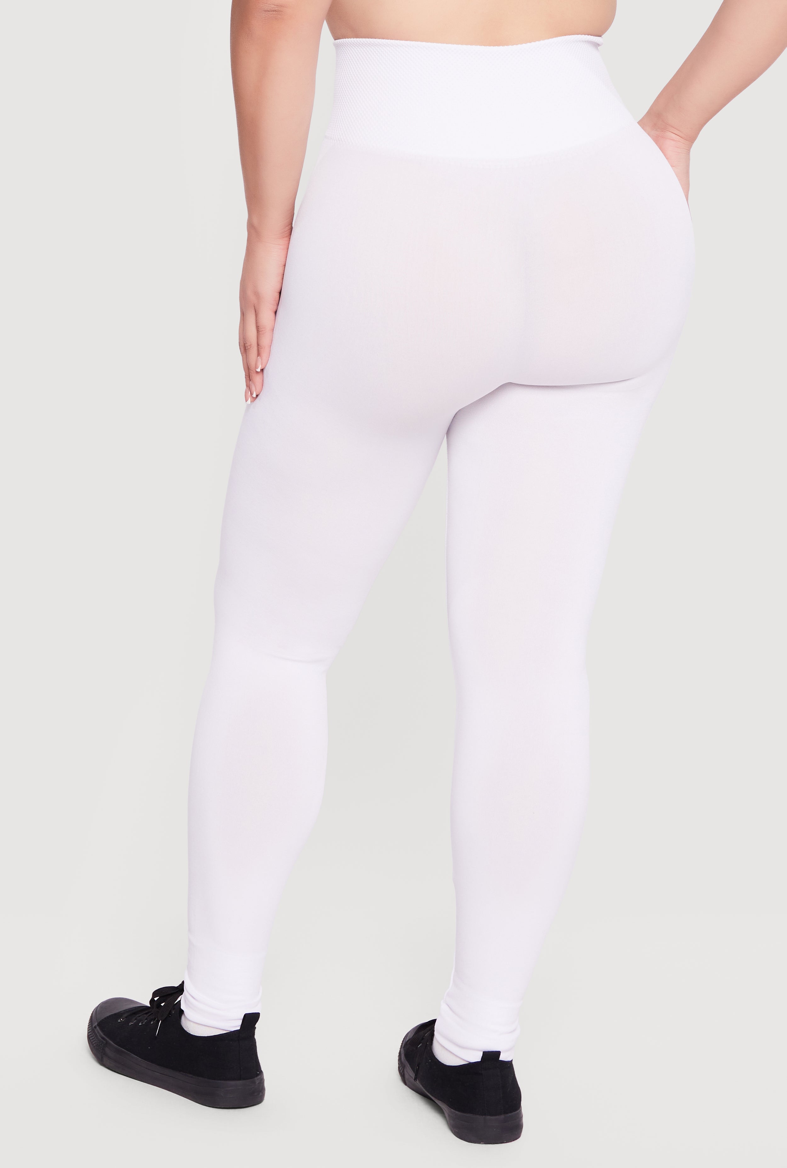 Plus Size Waffle Knit Waist Leggings