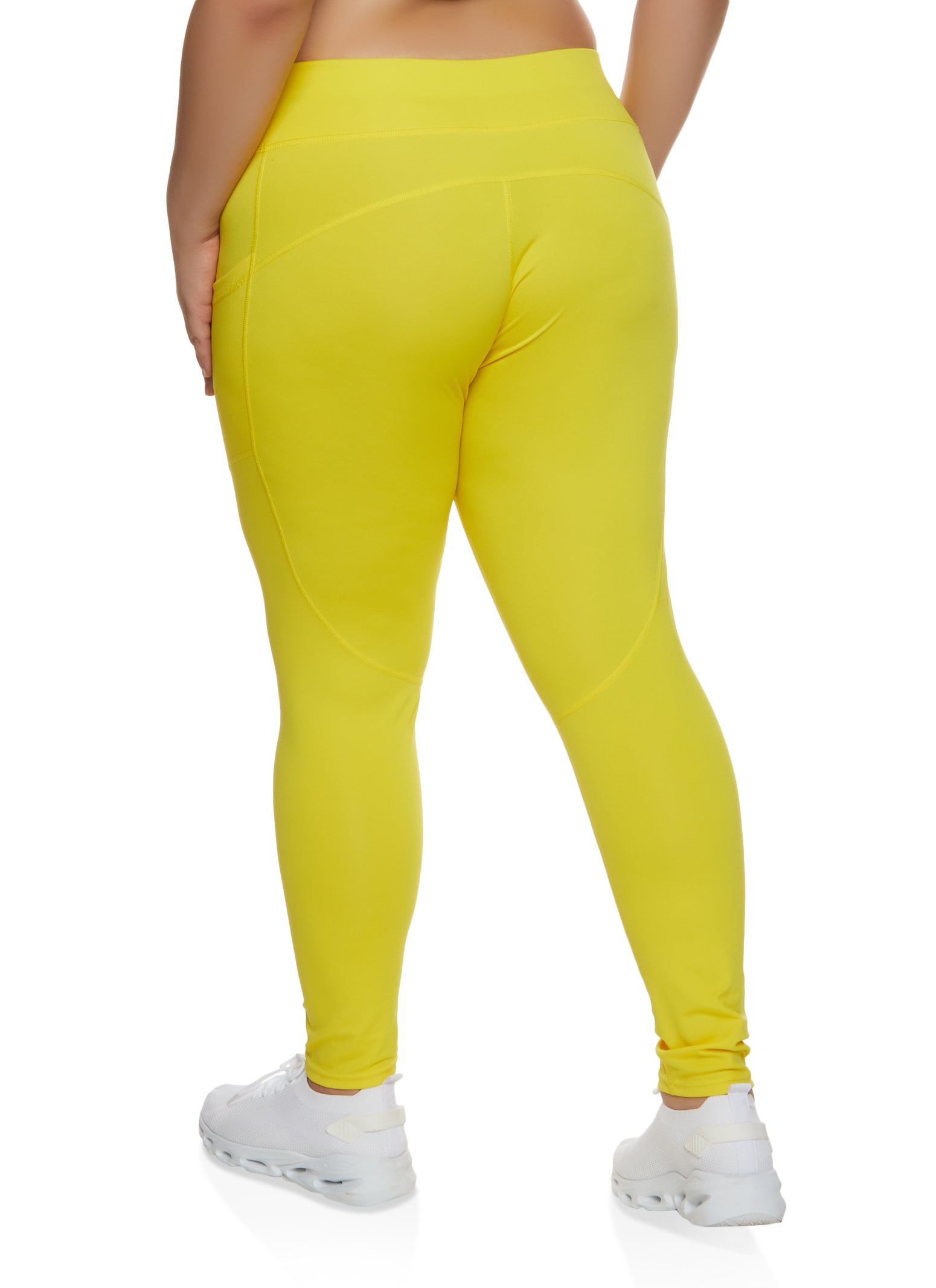 Plus Size Decorative Stitch Side Pocket Leggings