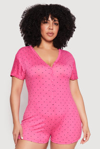 Plus Size Kiss Me Pajama Romper