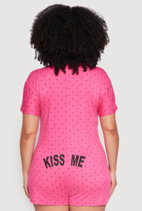 Plus Size Kiss Me Pajama Romper