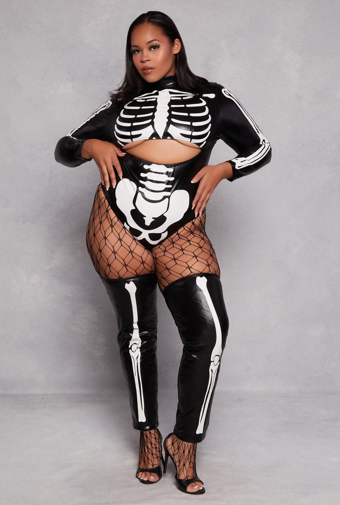 Plus Size Sultry Glow In The Dark Skeleton Costume