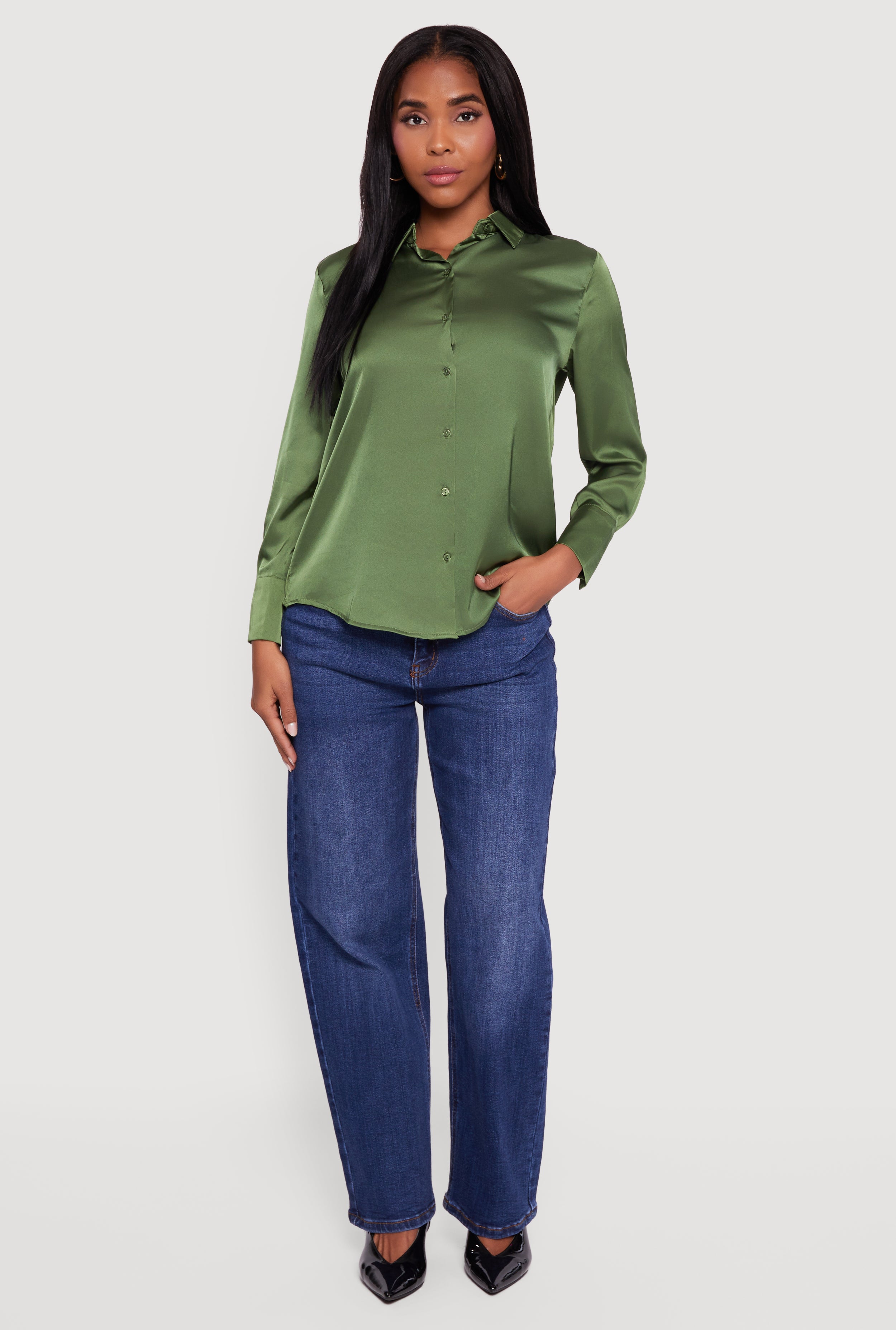 Feminine Satin Shirts | Rainbow Shops