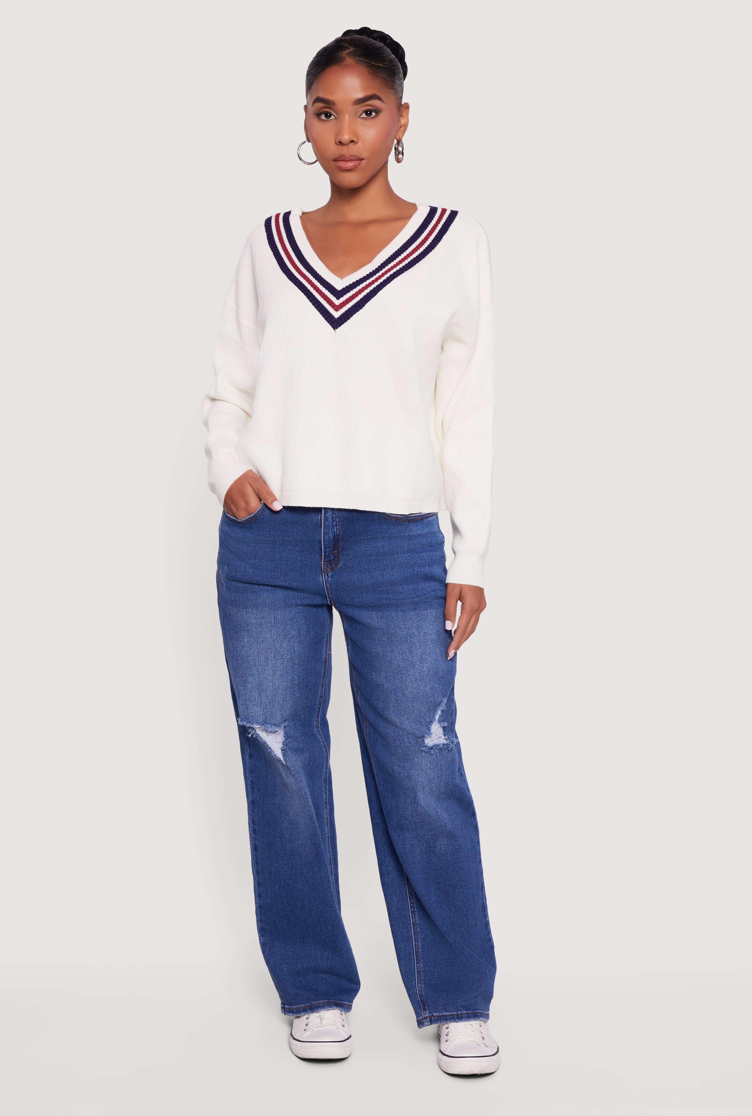 85 Varsity Striped Sweater