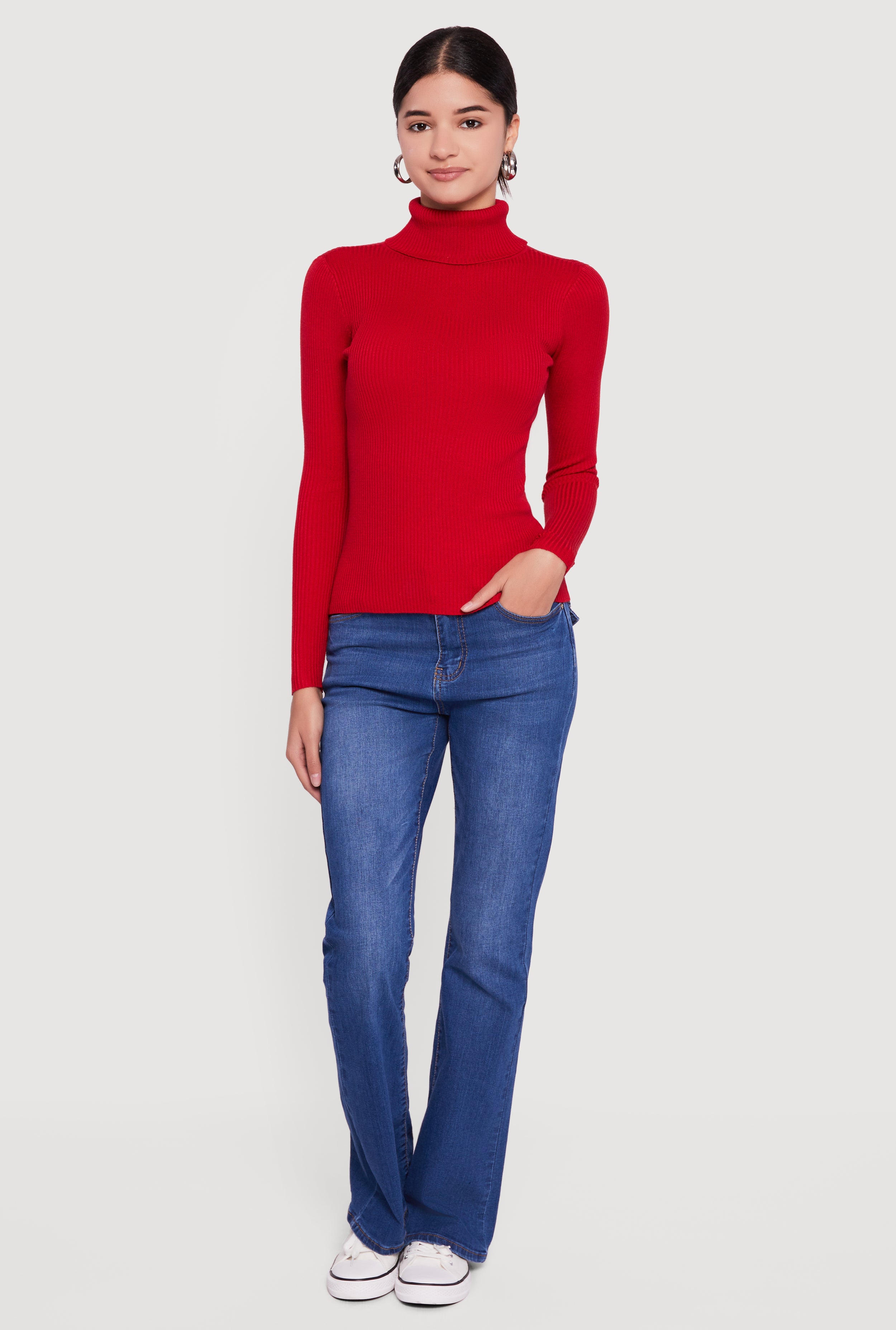 トップス LEMAILE LONG SLEEVE RIB TURTLENECK Rib Knit Long Sleeve Turtleneck Top