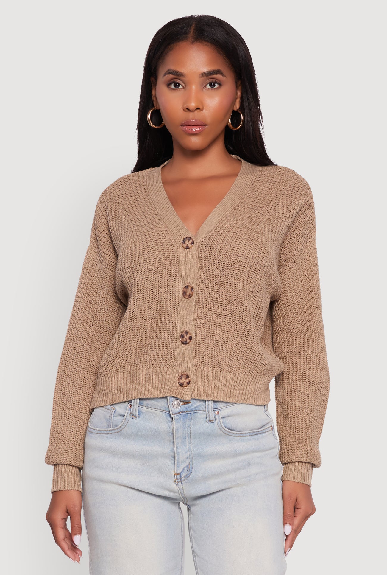 Dalia Classic V-Neck Button Front Cardigan