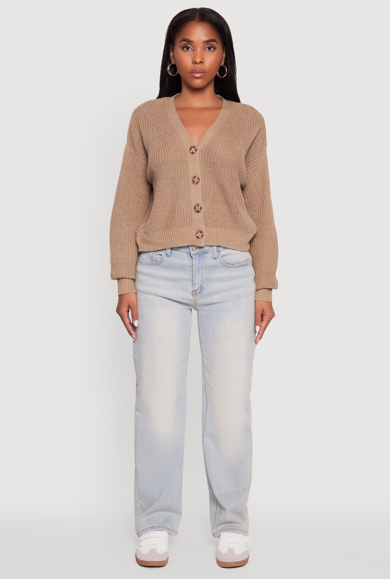 Dalia Classic V-Neck Button Front Cardigan