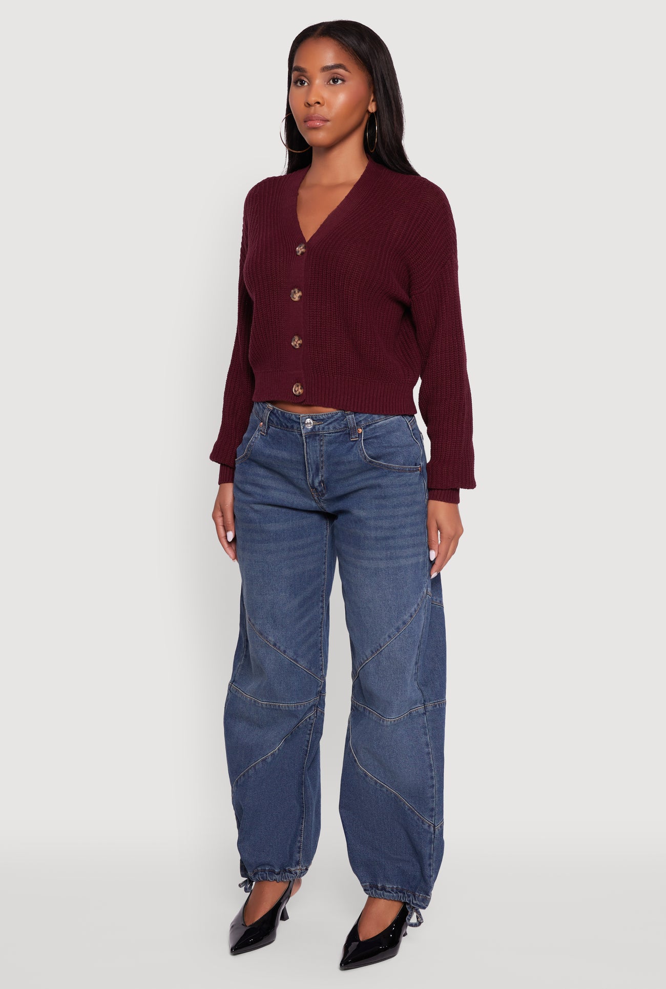 Classic Fit V-Neck Button Front Cardigan